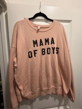 Pink 'Mama of Boys' Crewneck Sweatshirt
